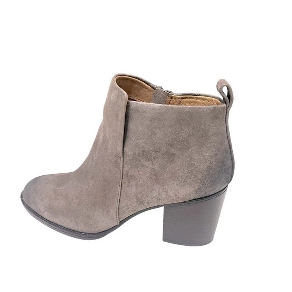 Sofft Leather Suede Womens 11M Smoke Distressed Metallic Chunky Spring Boho Boot